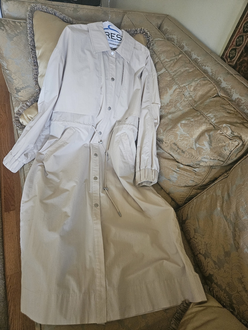 Free People Neutral Beige Longline Trench Coat - Picture 10 of 17